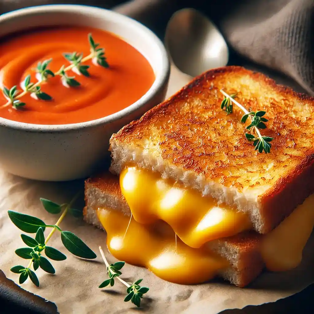 Grilled Cheese Sandwich with Tomato Soup