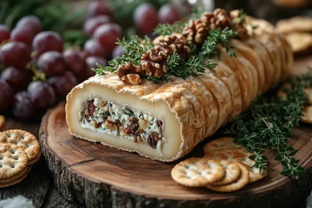 Blue Cheese and Walnut Cheese Log