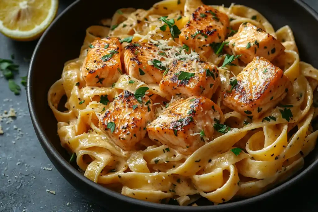 Salmon Asparagus Pasta