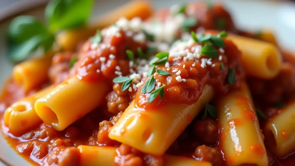 Paccheri Pasta with Sausage Ragu