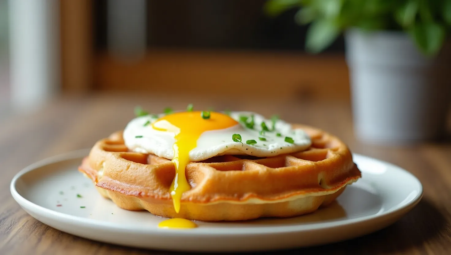 Air Fryer Waffle Egg in a Hole