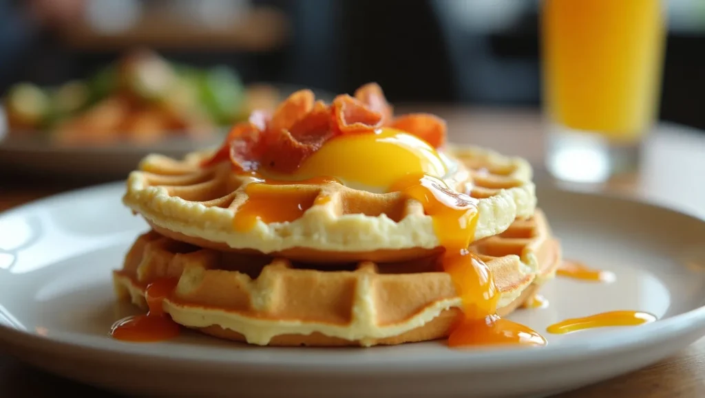 Air Fryer Waffle Egg in a Hole